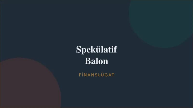 Spekülatif Balon — Finanslügat kapak görseli