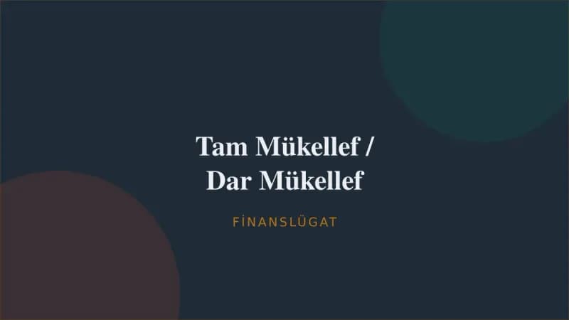 Tam Mükellef / Dar Mükellef — Finanslügat kapak görseli