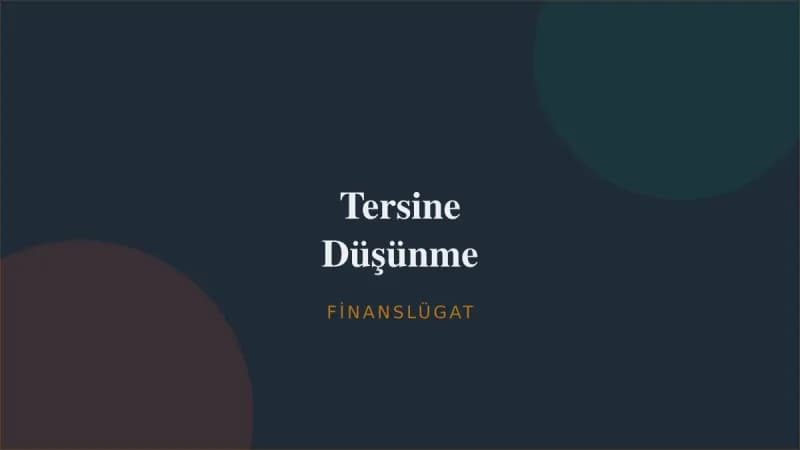 Tersine Düşünme — Finanslügat kapak görseli