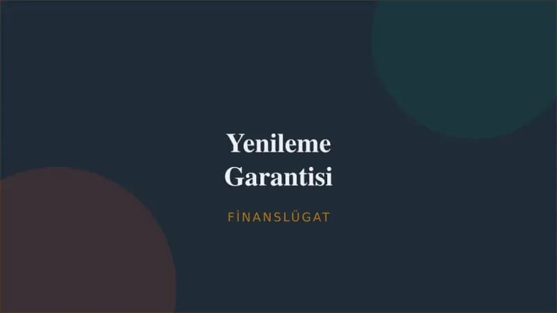 Yenileme Garantisi — Finanslügat kapak görseli
