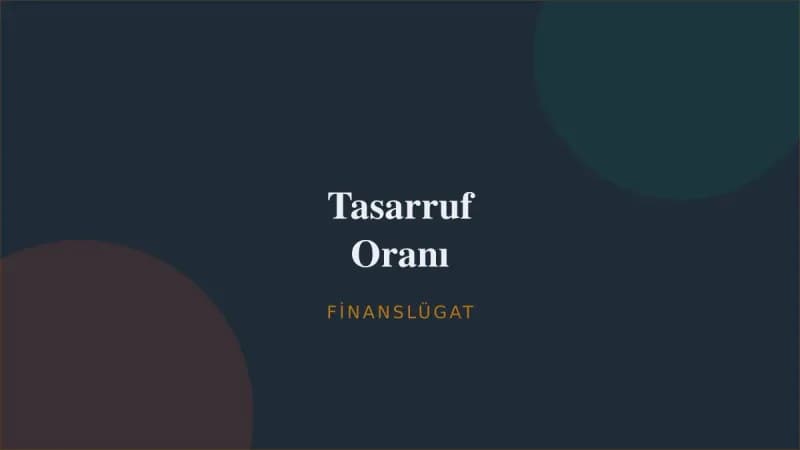 Tasarruf Oranı — Finanslügat kapak görseli